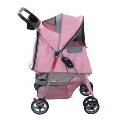 Pink pet stroller